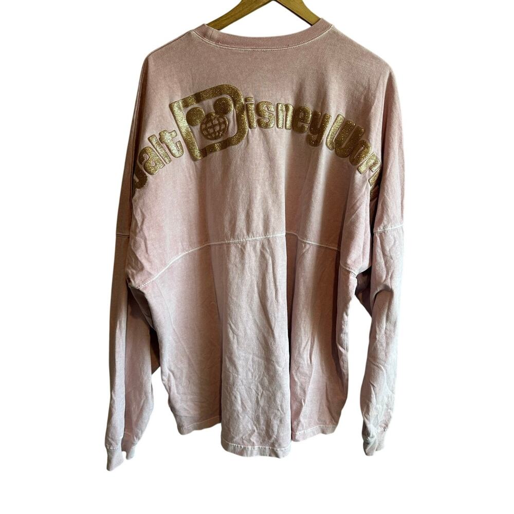 Walt Disney World Spirit Jersey Peach Gold Glitter XL